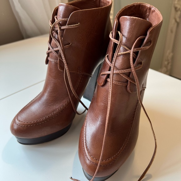 [SOLD] Kelsi Dagger Evonne Brown Leather Booties - Picture 9 of 9